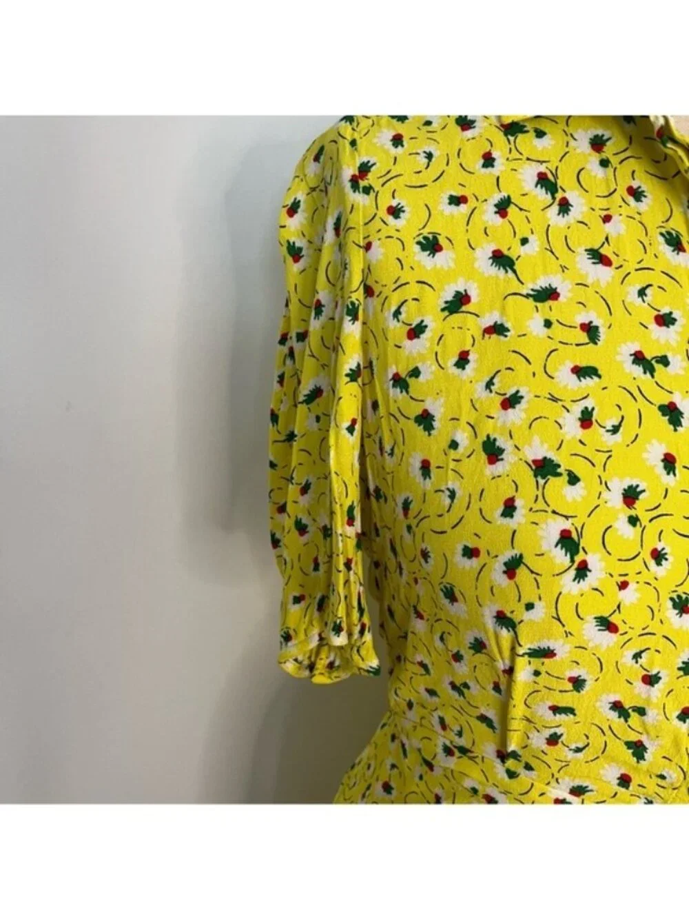 & OTHER STORIES Fit & Flare‎ Yellow Ditsy Floral Dress Size 4 - Picture 5 of 7